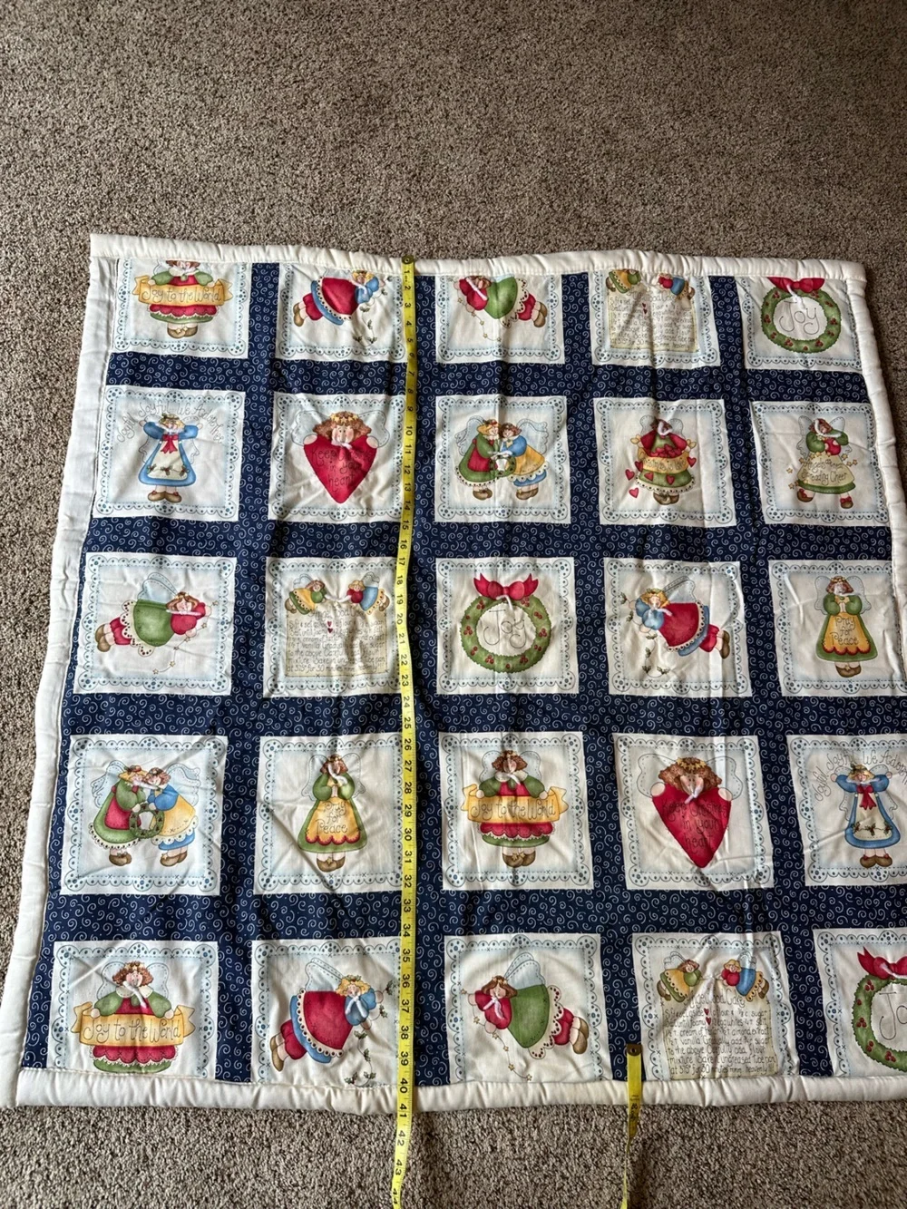 Vintage Christmas Angel Lap/Wall Quilt Fabric Panel Design Dianna Marcum Winter
